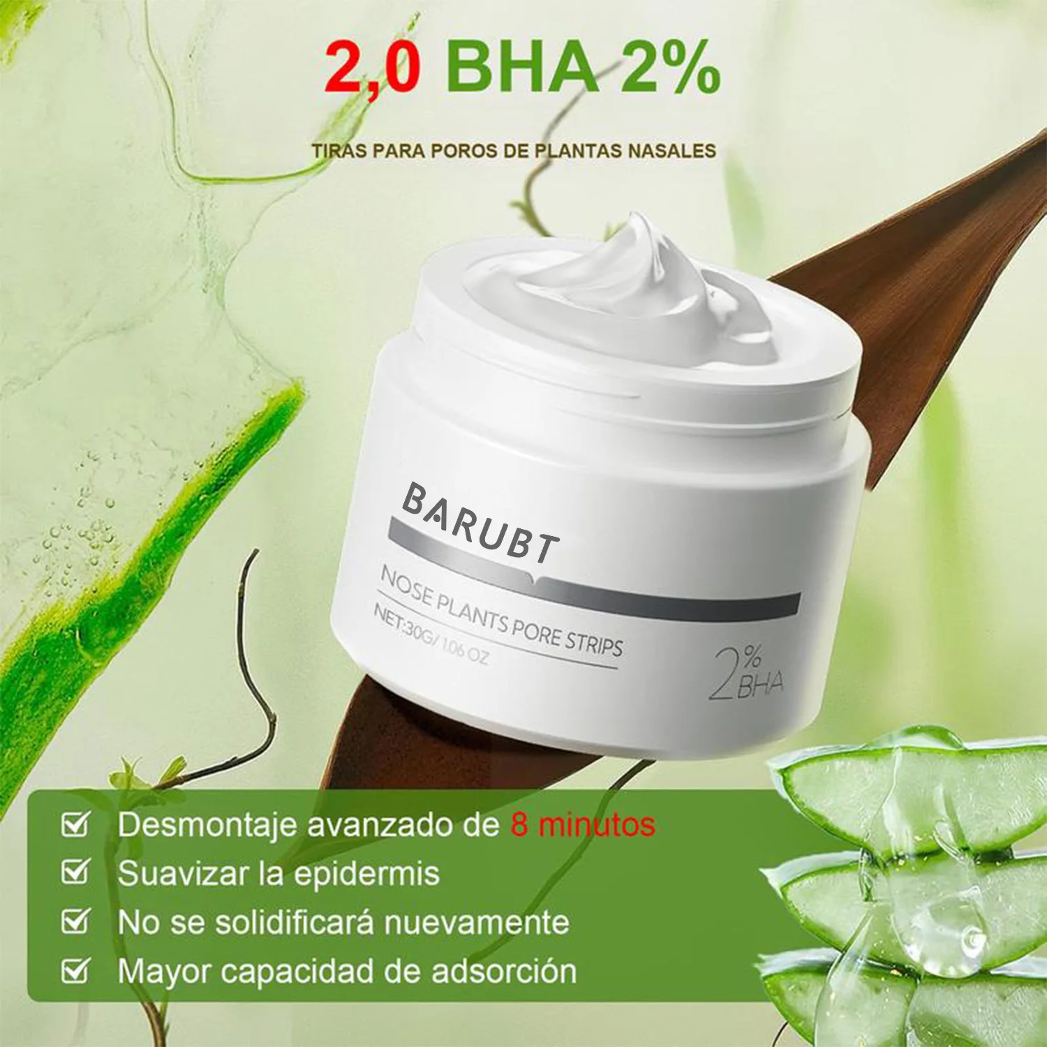 Afscheurmasker Reinigend moddermasker Verwijdert mee-eters en zacht poriën Vuilbalans