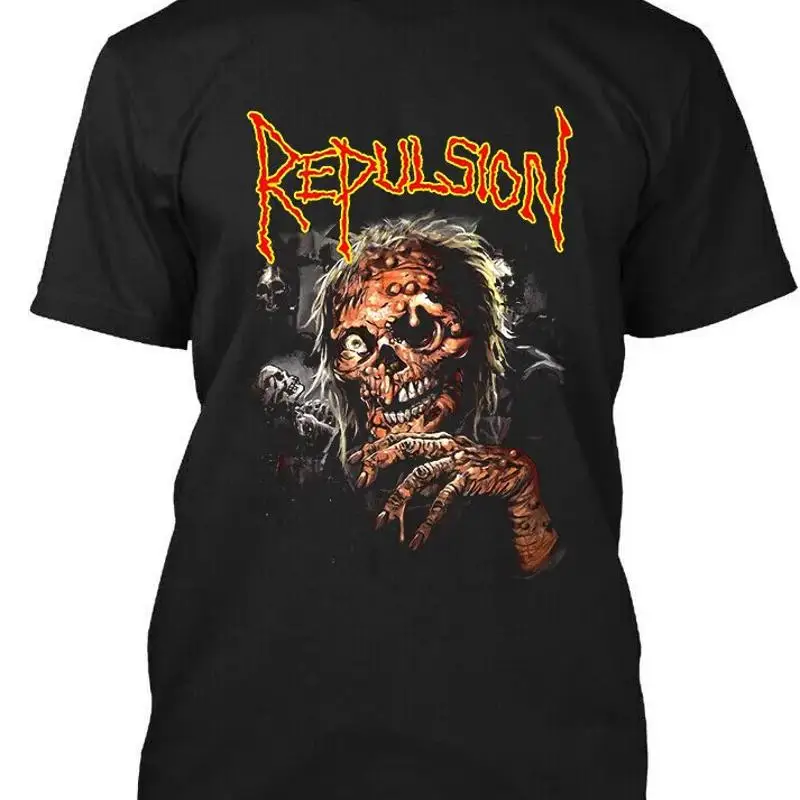 Repulsion الأمريكية Grindcore الفرقة الموسيقى خمر شعار تي شيرت S 5XL