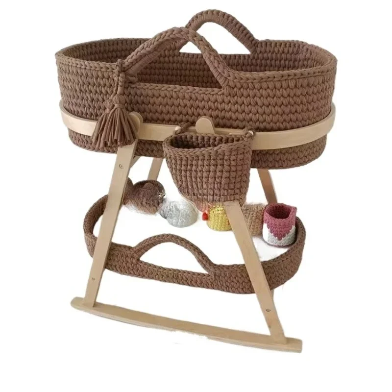High Quality Washable Baby Crochet Cotton Rope Gift Set Baby Changing Diaper Basket Baby Dirty Organizer Basket