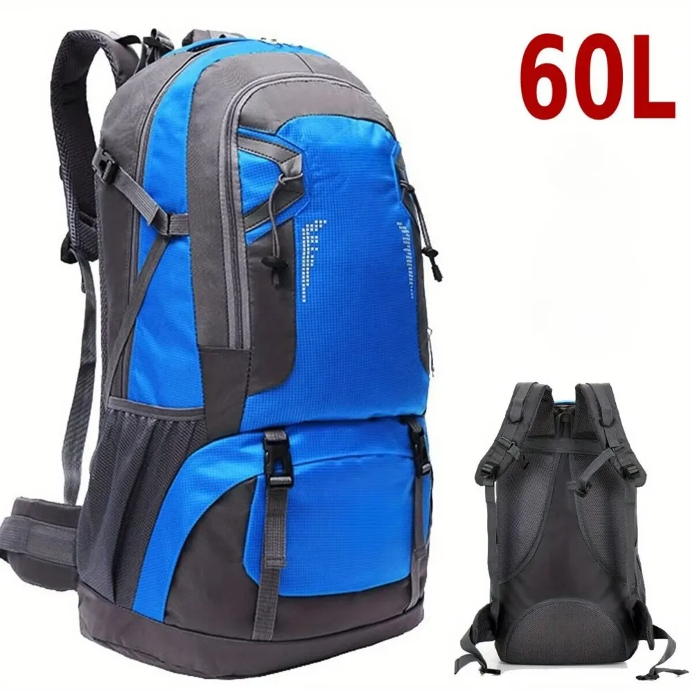 Mochila de senderismo para actividades al aire libre, con capacidad de 60 litros, correas ajustables para los hombros y cinturón para la cintura. Mochila versátil e informal, ideal para acampar, hacer montañismo, viajar y andar en bicicleta.
