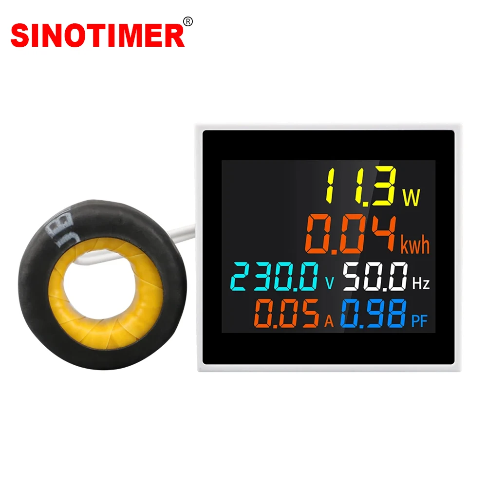 6 in 1 Energy Meter Voltmeter Ammeter Ampere Current Voltage Hertz Frequency kWh Signal Light Indicator Tester 50-300V 50/60Hz