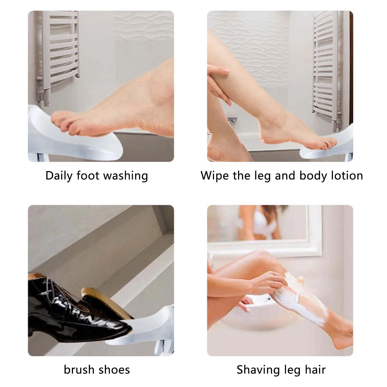 Bathroom Shower Foot Rest Easy Installation Suction Cup with Thickened Material Suitable for Shaving Leg Washing Feet