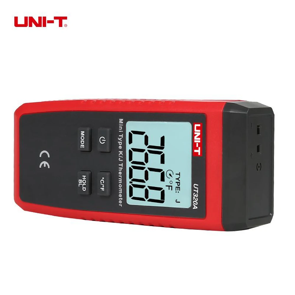 Termómetro UNI-T UT320A Mini tipo de contacto, selección de sonda termopar K/J con retroiluminación LCD, medición de temperatura