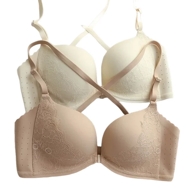 

KUCLUT Buckle Underwear A B Cup Bras Summer Thin Seamless Beauty Back Bra Bandage Sexy Underwear Set Women Brassiere Lingerie
