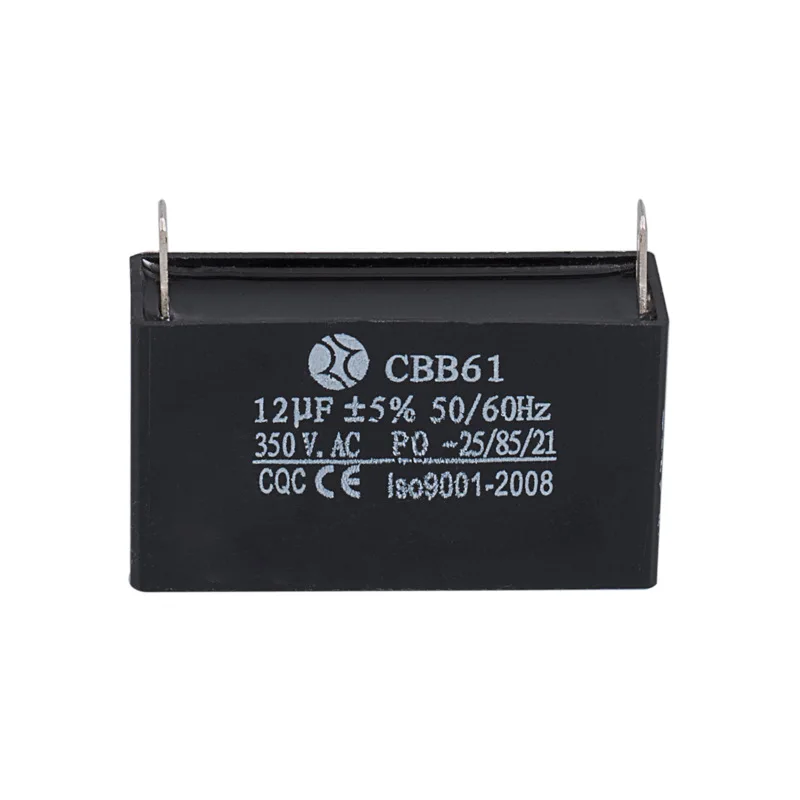 CBB61 Gas-oline Generator Starting Capacitor 12UF 350V Fan Motor Air Conditioning Capacitor Insert with Angle 10PCS Wholesale