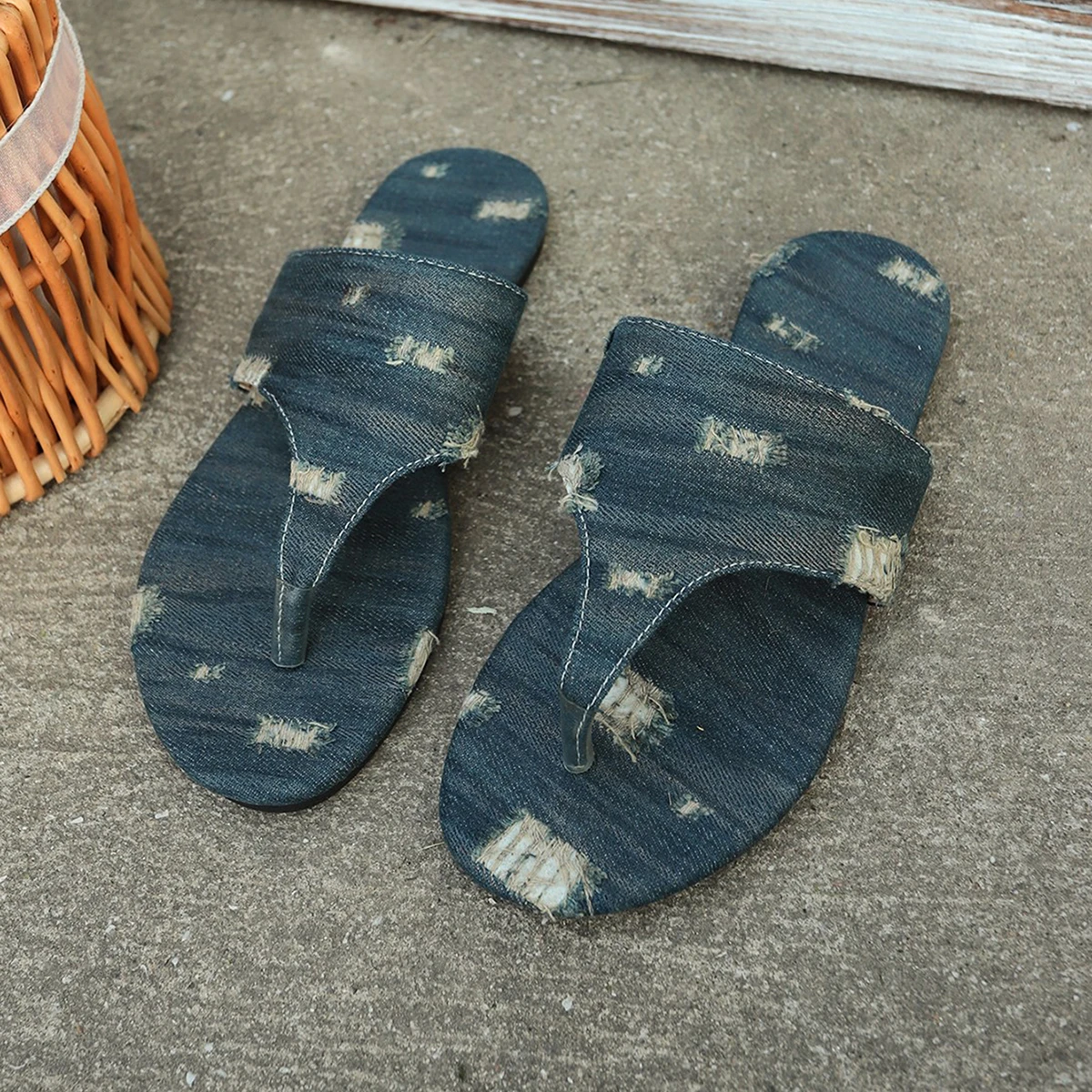 

Богемные сандалии с откидной крышкой, женские сандалии с джинсовым верхом, новые весенние сандалии, модные и удобные сандалии для песчаного пляжа