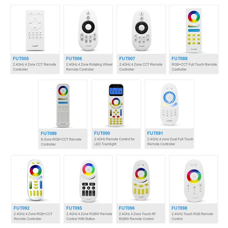 MiLight Remote 2.4G RF Wireless Remote Controller FUT006 FUT007 FUT088 FUT089 FUT090 FUT092 FUT095 FUT096