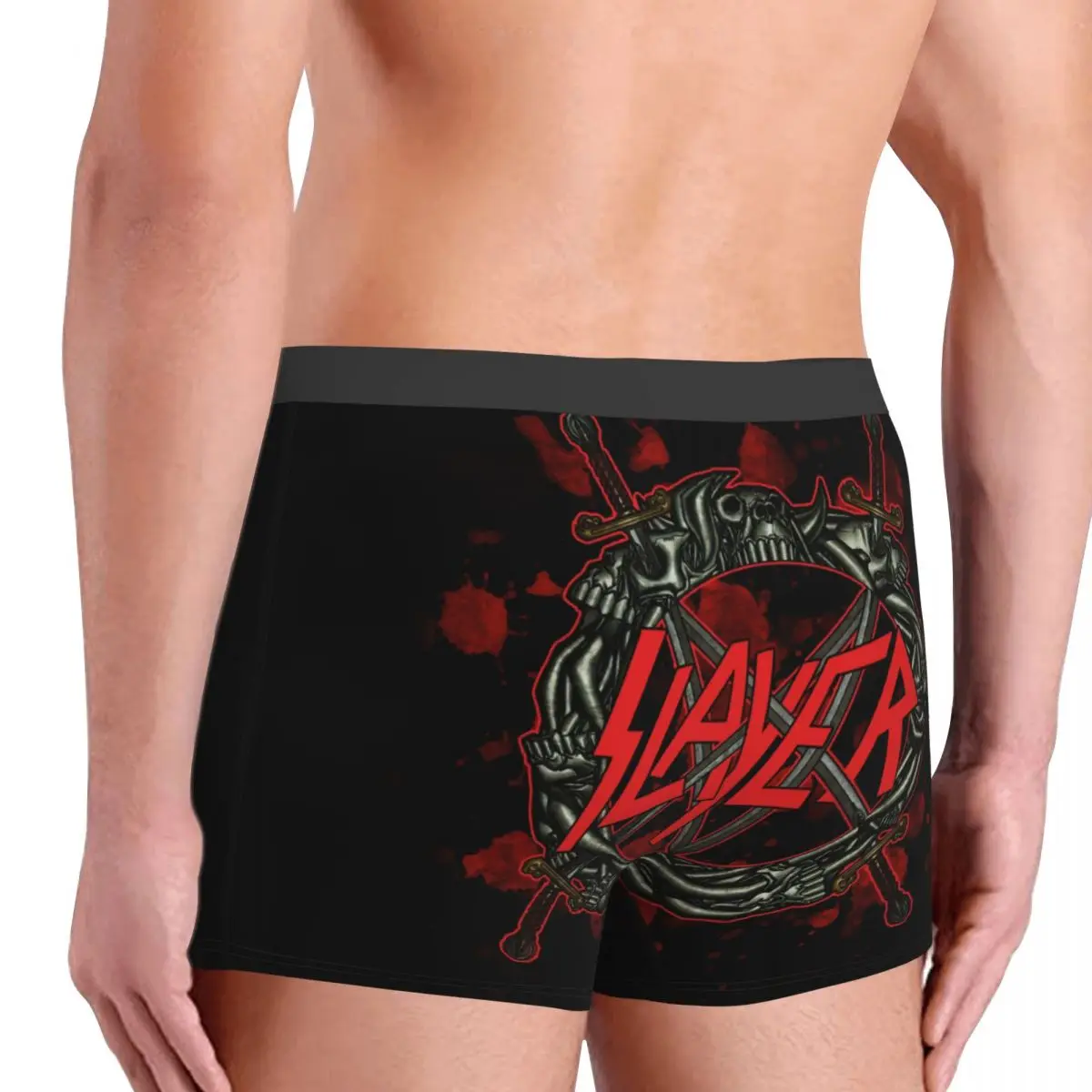 Custom Heavy Metal Rock Slayers Logo Boxers Shorts Men Thrash Band Briefs Underwear Funny Underpants