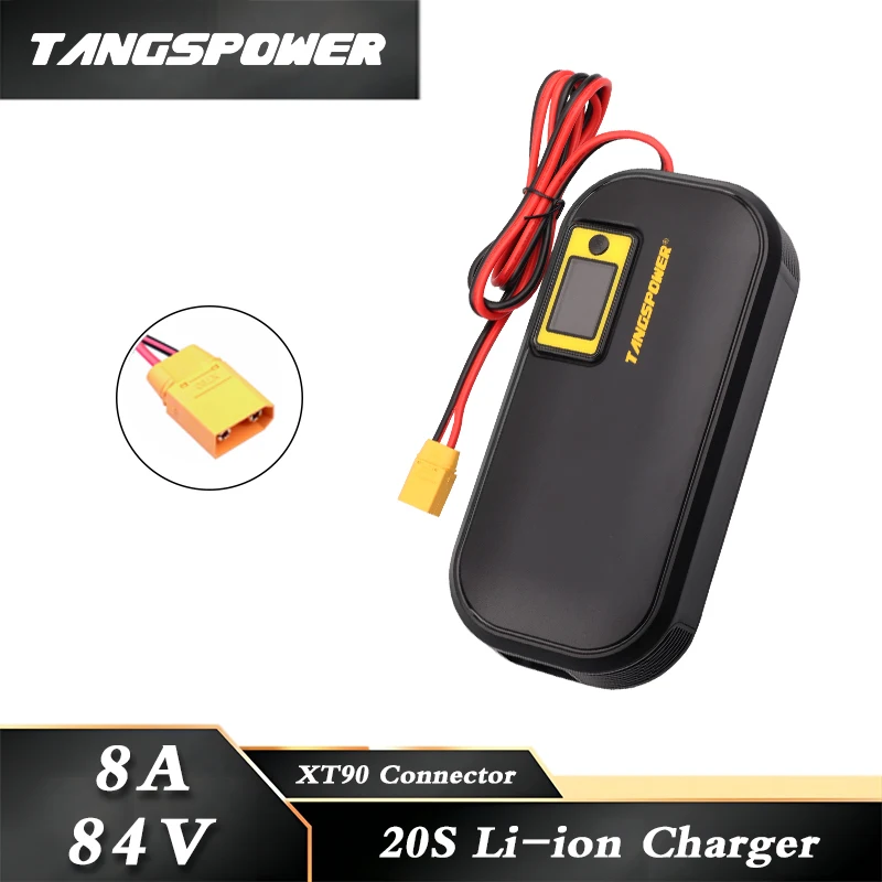 

84V 8A Lithium Battery Smart Charger For 20S 8A Li-ion Battery Pack Fast Charging With Cooling Fan XT90 Connector High quality