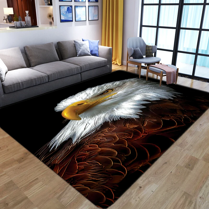 Cartoon Eagle Printed Carpets For Home Living Room Bedroom Decor Bedside Sofa Soft Kids Play Floor Mat Hallway Non-Slip Area Rug