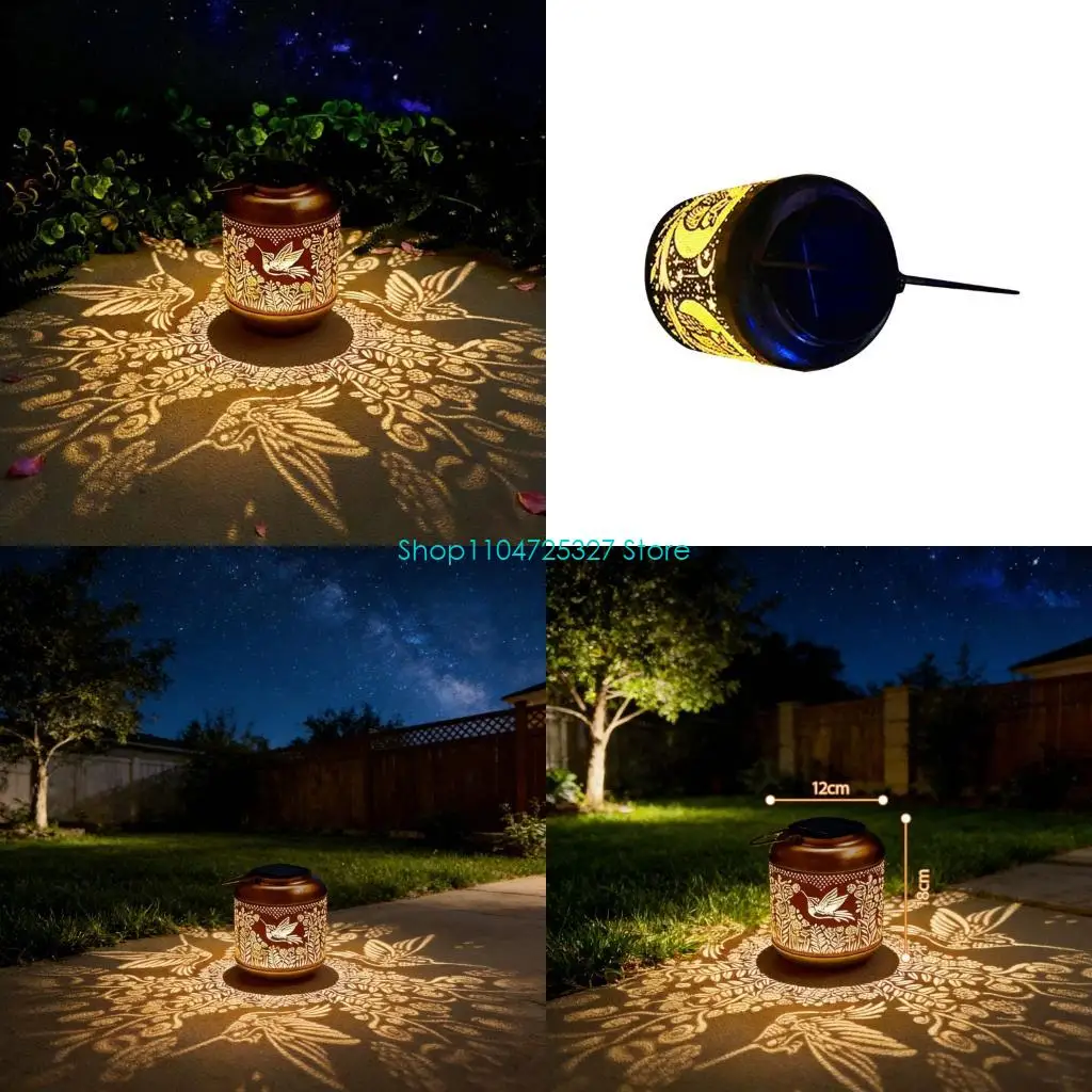 D8KF Handcrafted Solar Panel Light Easy Installation Weather Resistant Lantern For Deck Pathway And Backyard