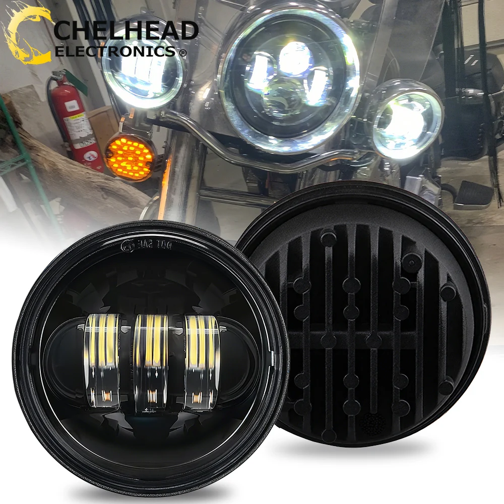 

4.5 Inch Led Motorcycle Passing Fog Lights Moto Led Auxiliary Lighting for Electra Glide Road King Heritage Softail