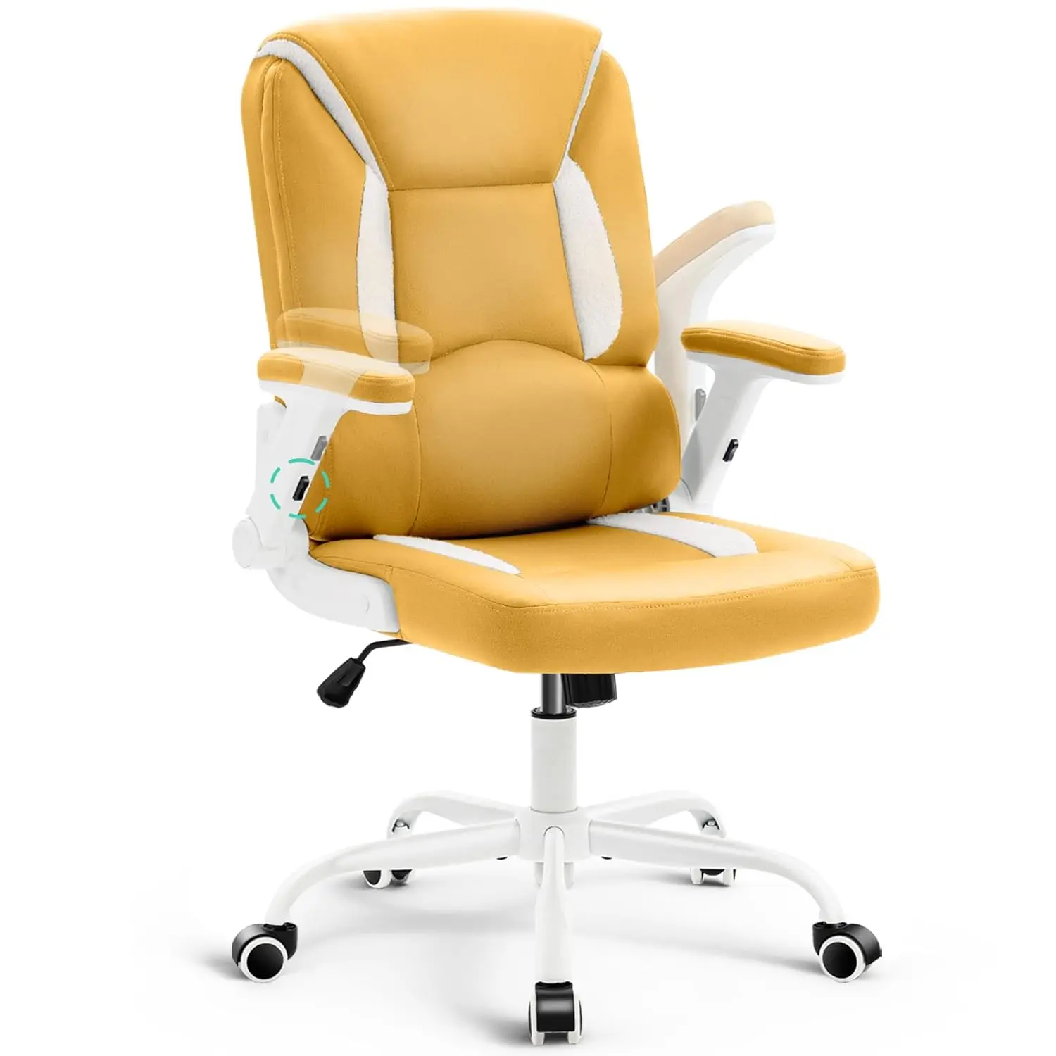 

Ergonomic Home Office Chair Comfy Desk Chairs Computer Chair with Telescopic Flip-up Arms and Swivel Wheels, Teens Girls Adults,