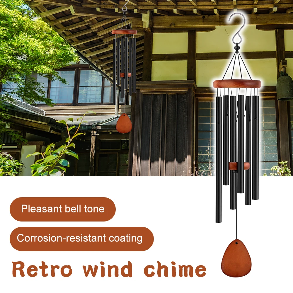 26 Inch Retro Black Wind Chime - Outdoor Furniture Diy review and price