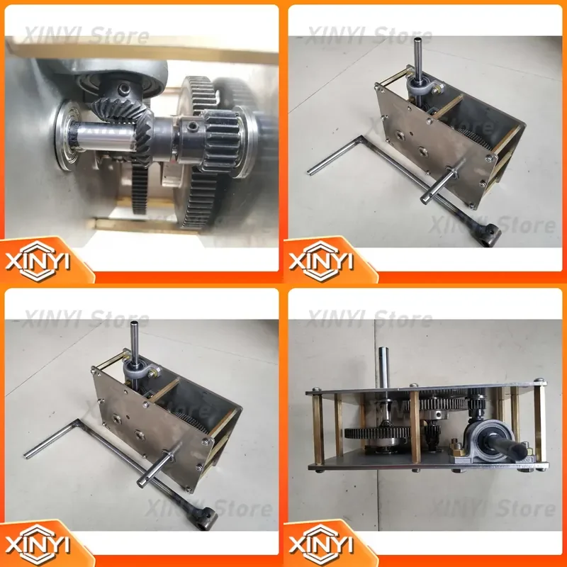 for 90 Degree Vertical Upward Drive Hand Crank Metal Gearbox with 1M Gears Speed Increasing Transmission for DIY Generator