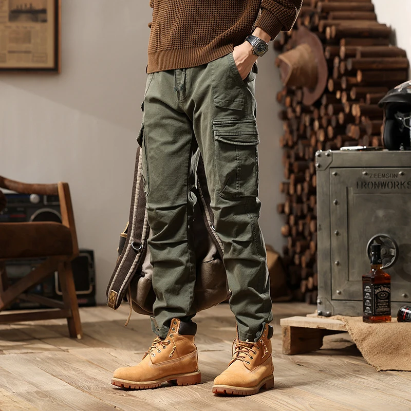 Men's High-End American Style Workwear Pants Loose Functional Casual Wear-Resistant Street Fashion
