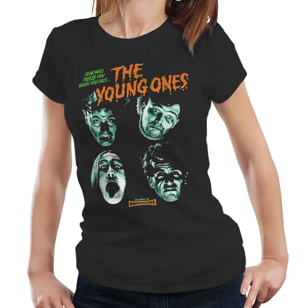 The Young Ones Horror Nasty Fitted Ladies Tshirt Rik Mayall Edmondson Comedy