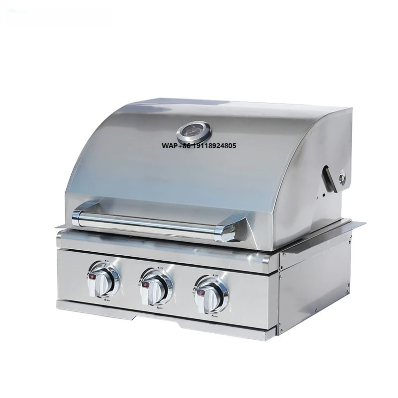 Convenient Outdoor Kitchen Tools for Barbecue New Built-In Charcoal Gas Grill Steel Trolley with Waterproof Feature for Parties