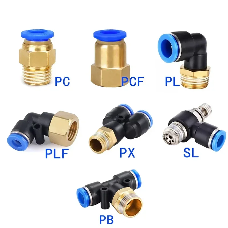 1PCS Pneumatic Quick Connector PCF PC PL SL PB 4MM-12mm Hose Tube Air Fitting 1/4