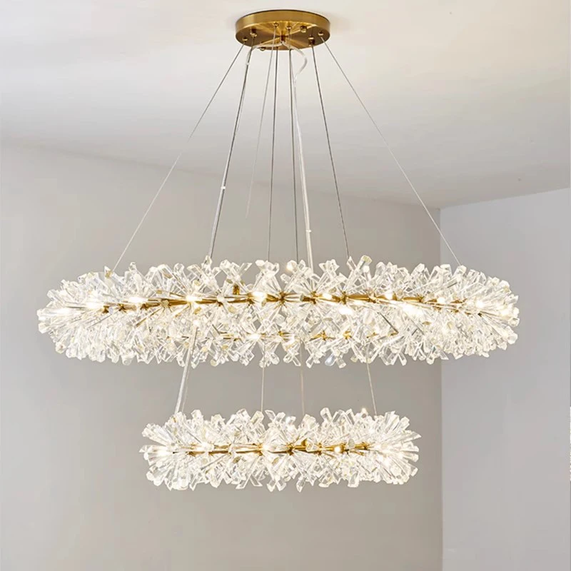 

Modern Luxury Ceiling Chandeliers Indoor Crystal Pendant Lighting Chandelier Lamp Modern Round Living Room Bedroom Hanging Lamp