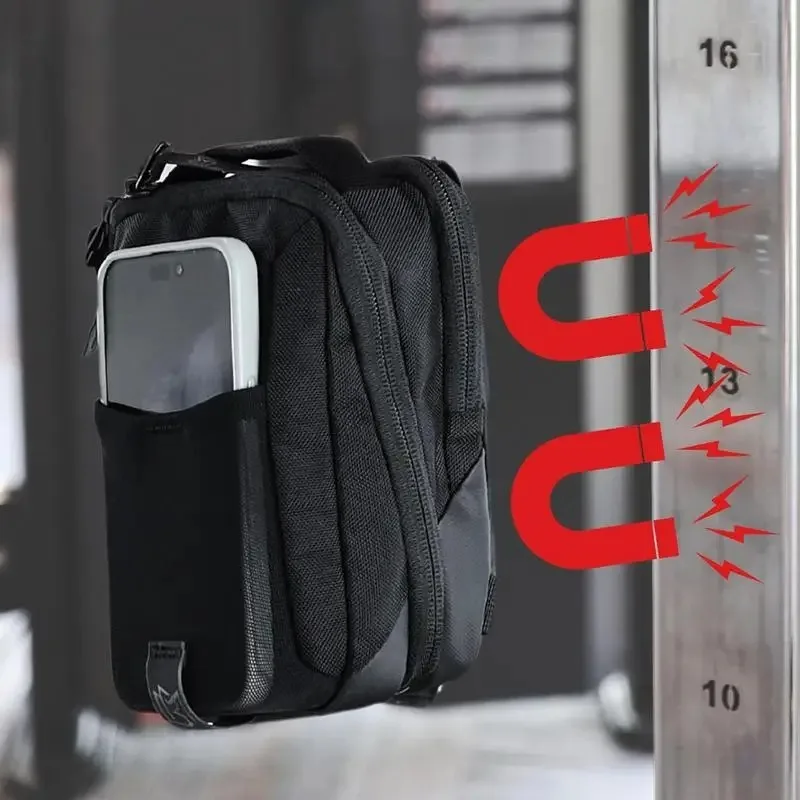 Unisex Magnetic Gym Phone Sling Bag Sport Chest Crossbody Handle Pouch with Earphone Key Water Bottle Organizer for Fitness Floo