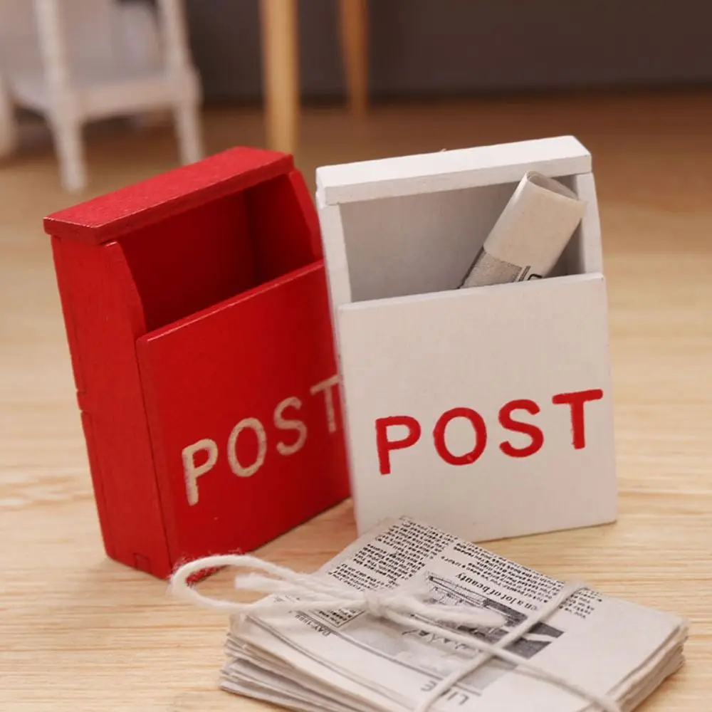 Mail Box Package Set Dollhouse Miniature Letter Box DIY Scene Decoration Imitation Miniature POST Mailbox Model Decoration