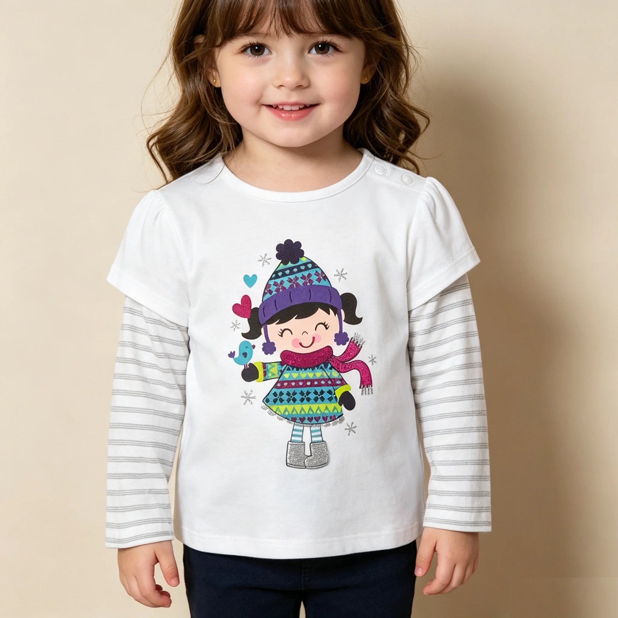 Giraffe Baby Girls Blouse Tee Shirts Tops Long Sleeve Jumper Girls T-Shirt 1 2 3 4 5 6Years Toddler Sweatshirt Tops Outfits