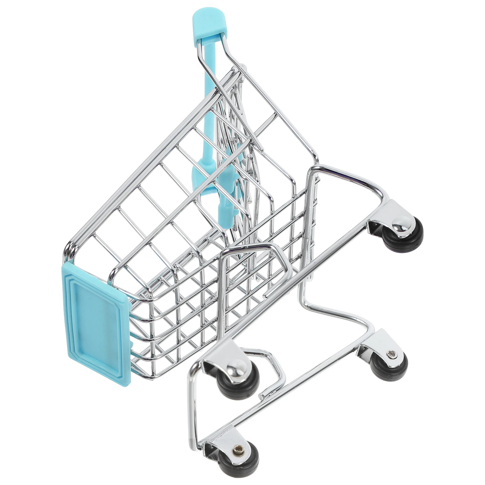 Mini Shopping Basket Miniature Shopping Cart Metal Handcart Decor For House Small Supermarket Cart Kids Plaything