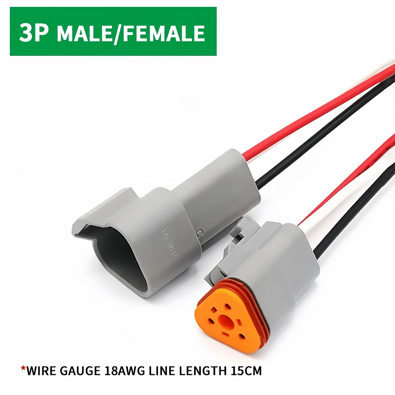 3 Pin DT04-3P DT06-3S Waterproof Connector with 15cm Cable - Heavy Duty Electrical Plug Socket for Car, Truck, Motorcycle & Boat T&I Online Store