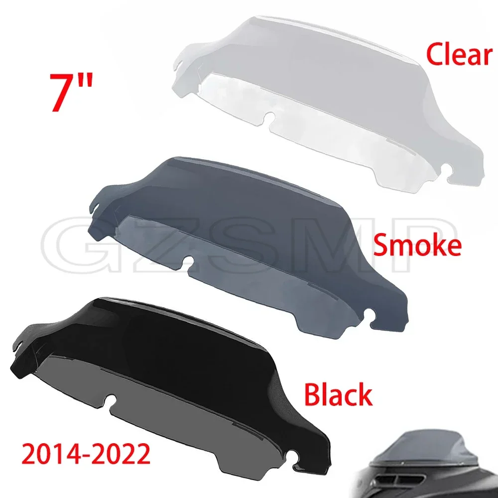 

7" Clear/ Smoke /Black Windshield Fairing Windscreen Cover Fits For Harley Touring FLHT FLHX 2014-2022 2015 2016 2017 2018