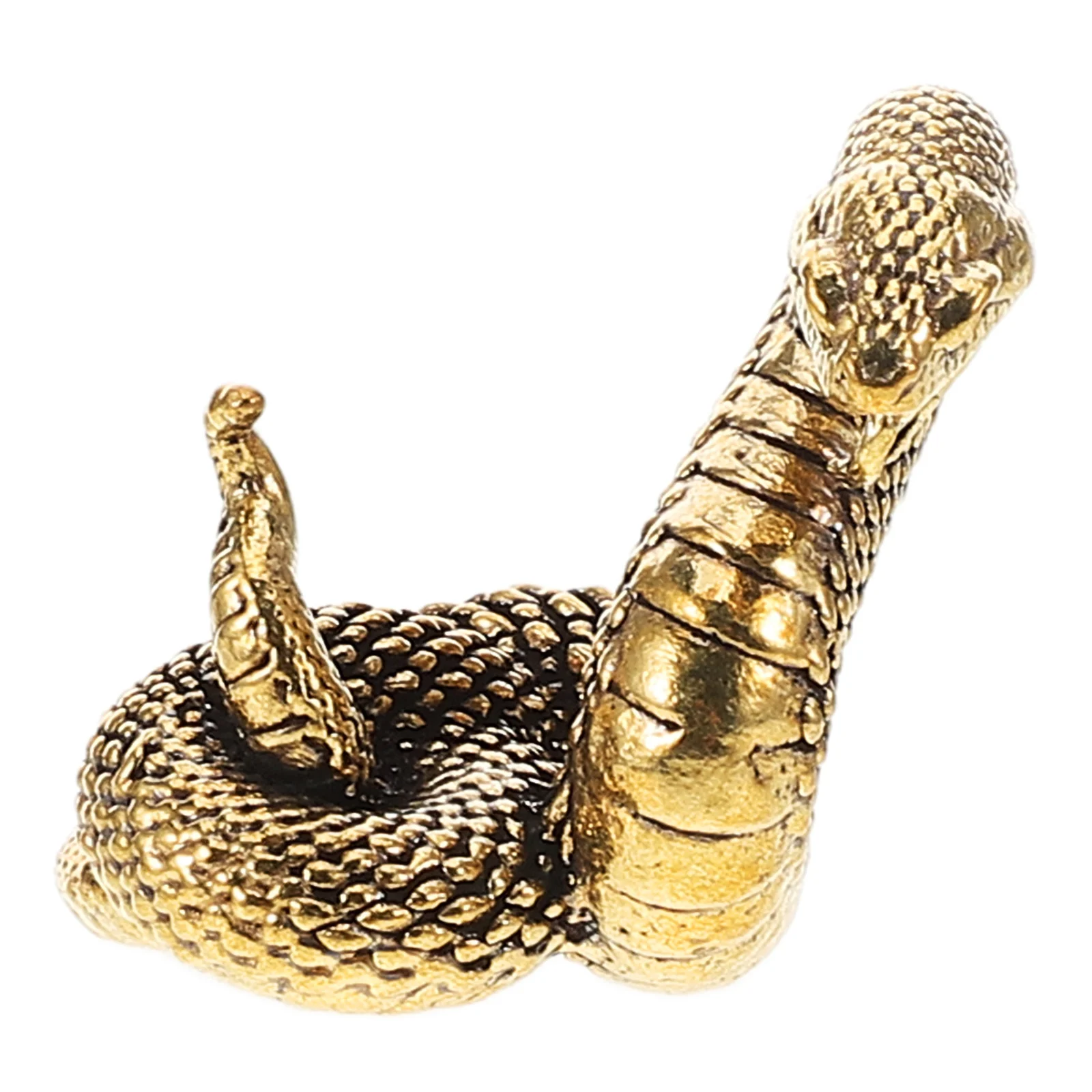 

Vintage Brass Snake Shaped Decoration Retro Snake Statue Desktop Car Office Home Adornment Portable Smooth Surface Brass
