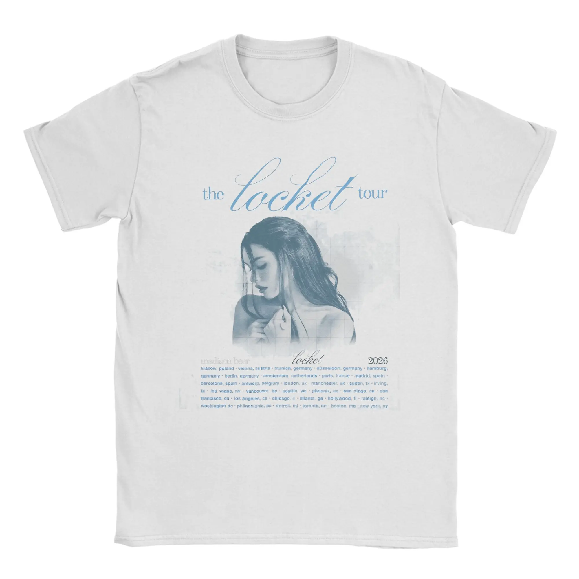 M-Madison B-Beer The Locket Tour 2026 Men's T Shirts  Fun Tee Shirt Short Sleeve Crew Neck T-Shirt 100% Cotton Classic Clothes