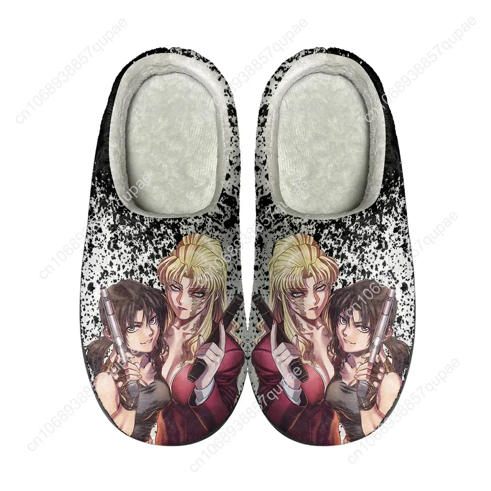 Anime Black Lagoon Home Cotton Custom Slippers Mens Womens Sandals Plush Rock Band Casual Keep Warm Shoes Thermal Slipper