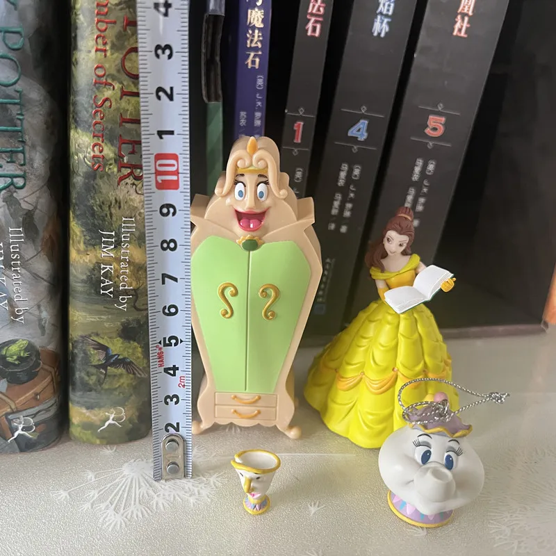 4Pieces/lot  2-10cm   Disney Beauty and Beast Princess Bell, Teapot Lady and Son Archie, Wardrobe Decoration