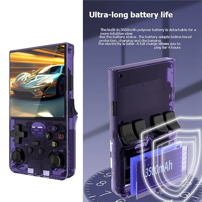 R39MAX Handheld Game Console 4-Inch IPS Color Screen 64G+ 18000+ Games Portable Retro Game Player Support 20+ Emulators A-Y41A