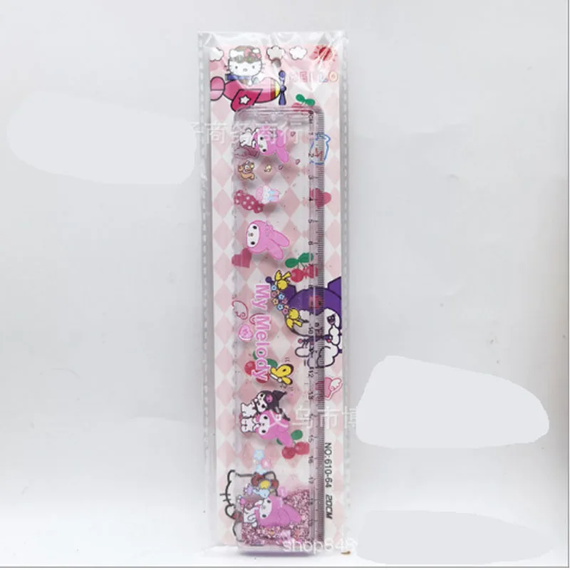 Cute Kulomi The New Trendy Quicksand Ruler Is Sweet and Oiling Ruler Melody Gift Student Exam Grid Ruler