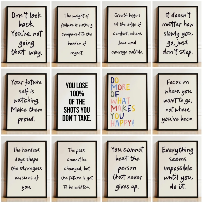 Affiche de citation de motivation, imprimés d'esprit, affirmation artistique murale inspirante, peinture sur toile, image pour chambre à coucher, décoration de la maison