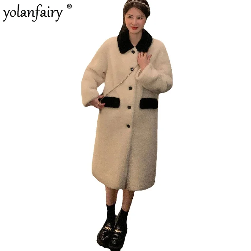 

Sheep Fleece Real Fur Coat Women's Composite Fur Integrated Fur Jacket Women Long Winter Clothes Female Clothing New Top FCY5060