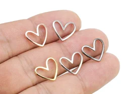 20pcs Heart Earring Charms, Link Chain Connector, Earring Finding, DIY Ornament, Jewelry Supplies, 13x11mm -G211 RP108