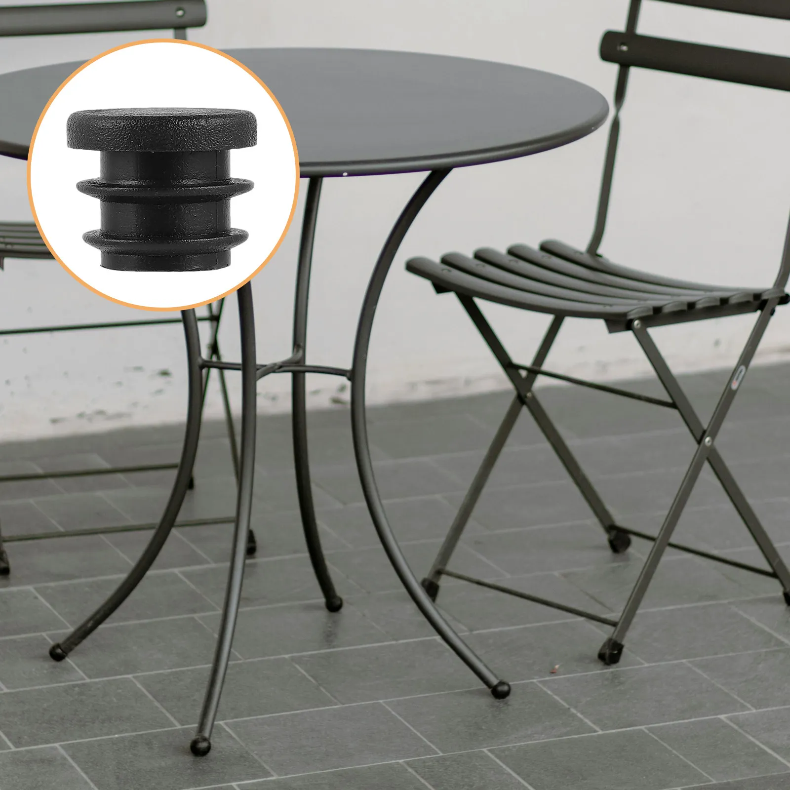 50Pcs Black Plastic Chair Leg Caps Round Tubing Plugs Sturdy Furniture Glide Protectors Floor Scratch Noise Reduction Table