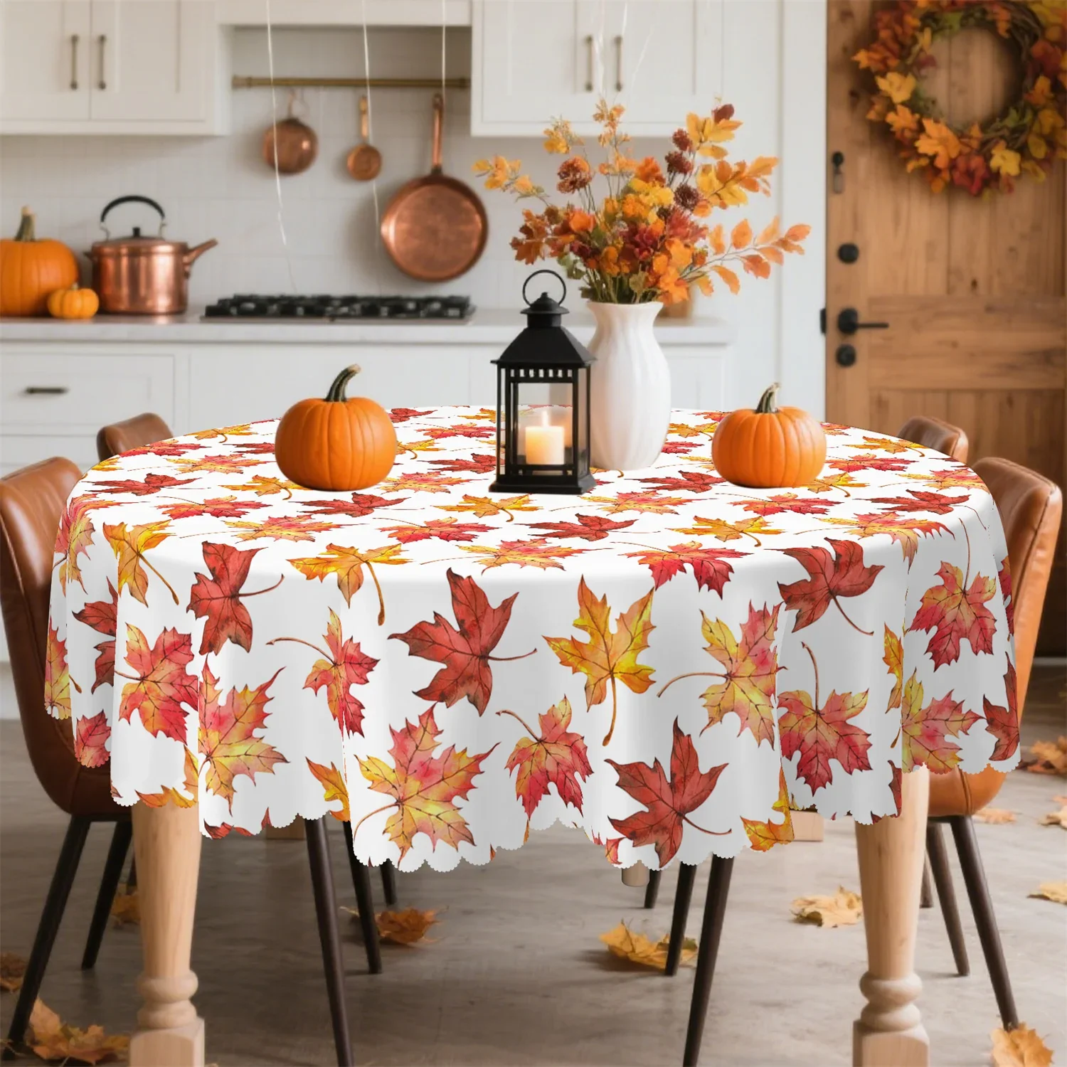 Maple Leaf Tablecloth - Suitable for rectangular and round tables, for autumn harvest and Thanksgiving home decorxzj