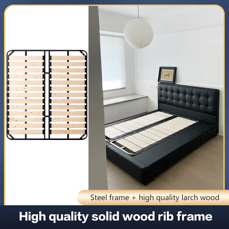 

Bed Frame Thickened Solid Wood Row Frame 1.8 m Bed Board Foldable Bed Frame Tatami 1.5 m Dragon Frame Steel Frame