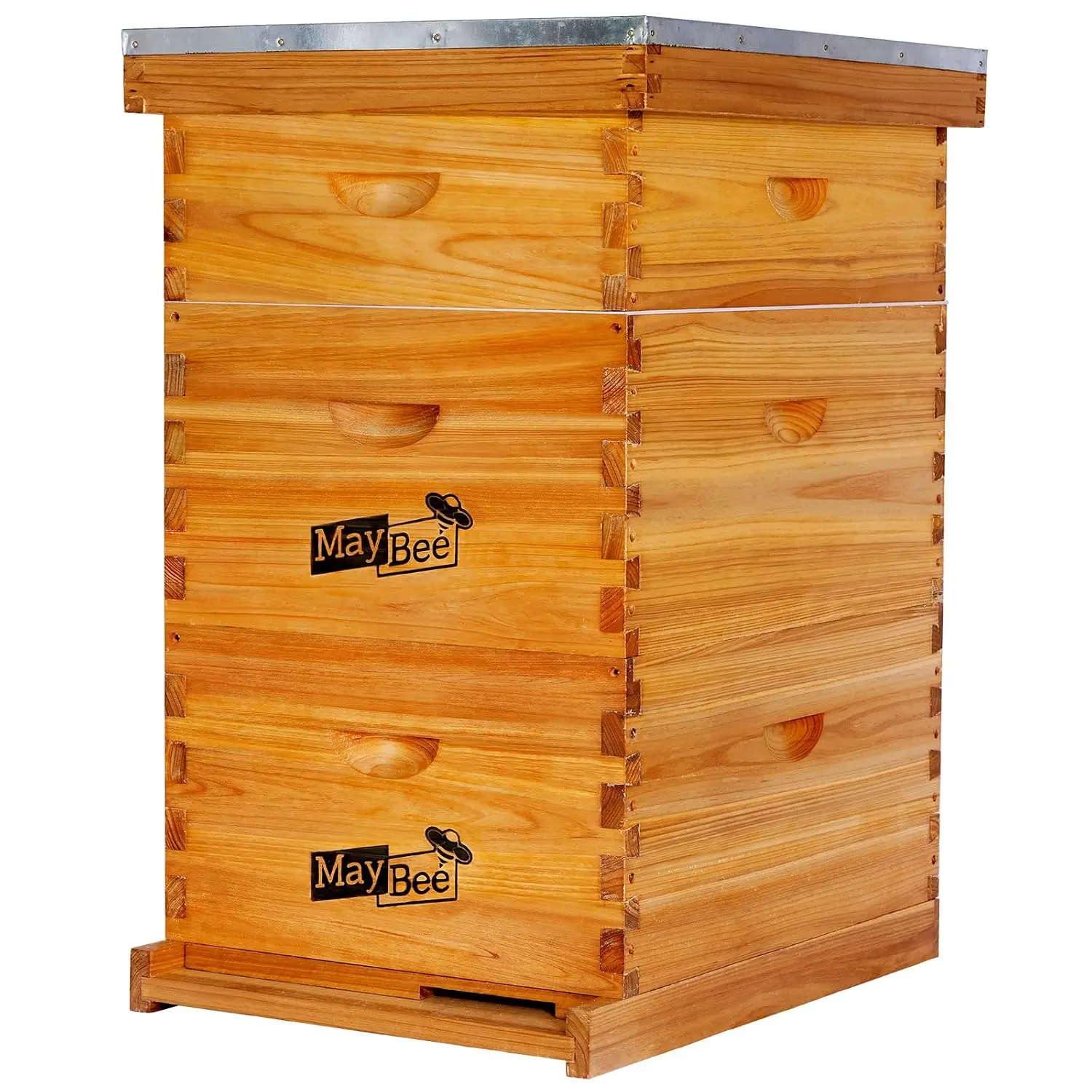 10-Frame Langstroth Beehive Dipped in Beeswax, Complete Bee Hives Includes 2 Deep Bee Boxes and 1 Medium Box with Beehive Frames