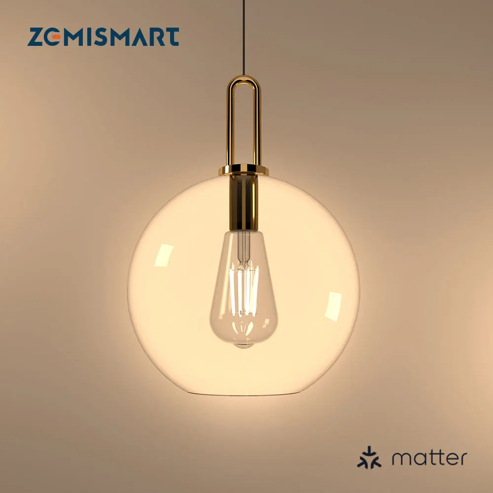 Zemismart Matter WiFi LED Filament Bulb ST64 E27 Dimmable Tungsten Lamp Homekit SmartThings Alexa Google Home 220V CCT Light