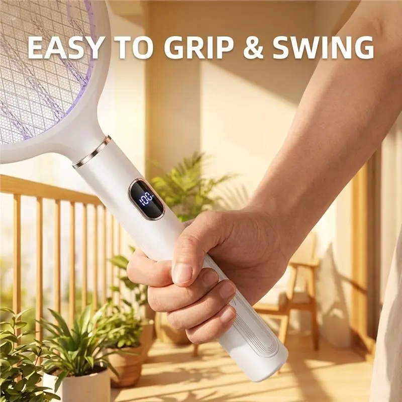 ABXF-3-In-1 LED Smart Display Mosquito Zapper Conductive Electric
