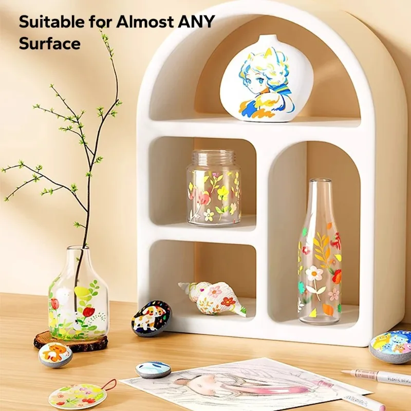 9 ピース/セットアクリルブラシマーカーセット - 絵画描画スケッチ用インクコントロール付きプロアートマーカー