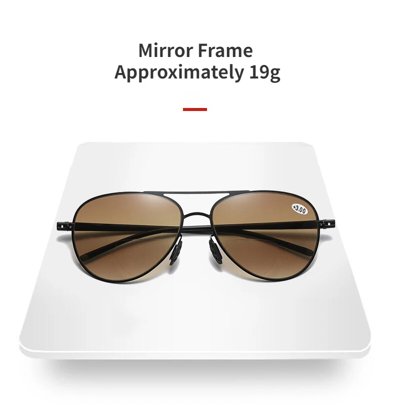 Bifokale Lesebrille Männer Mode Doppel Brücke Sonnenbrille Männlich Aussehen Weit und Nah Anti Glare Hyperopie Brillen +1,0 Bis +4,0 – Detail 9