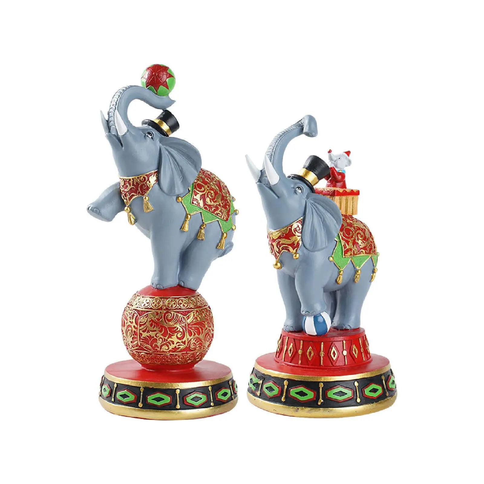 Elephant Statue Resin Decorative Figurine for Table Centerpiece Desk Cabinet