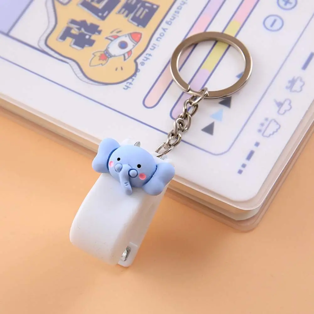 Macaron Cute Key Ring Pendant Mini Student Supplies Cartoon Stapler Mini Stapler Stapler Key Chain Binding Tools