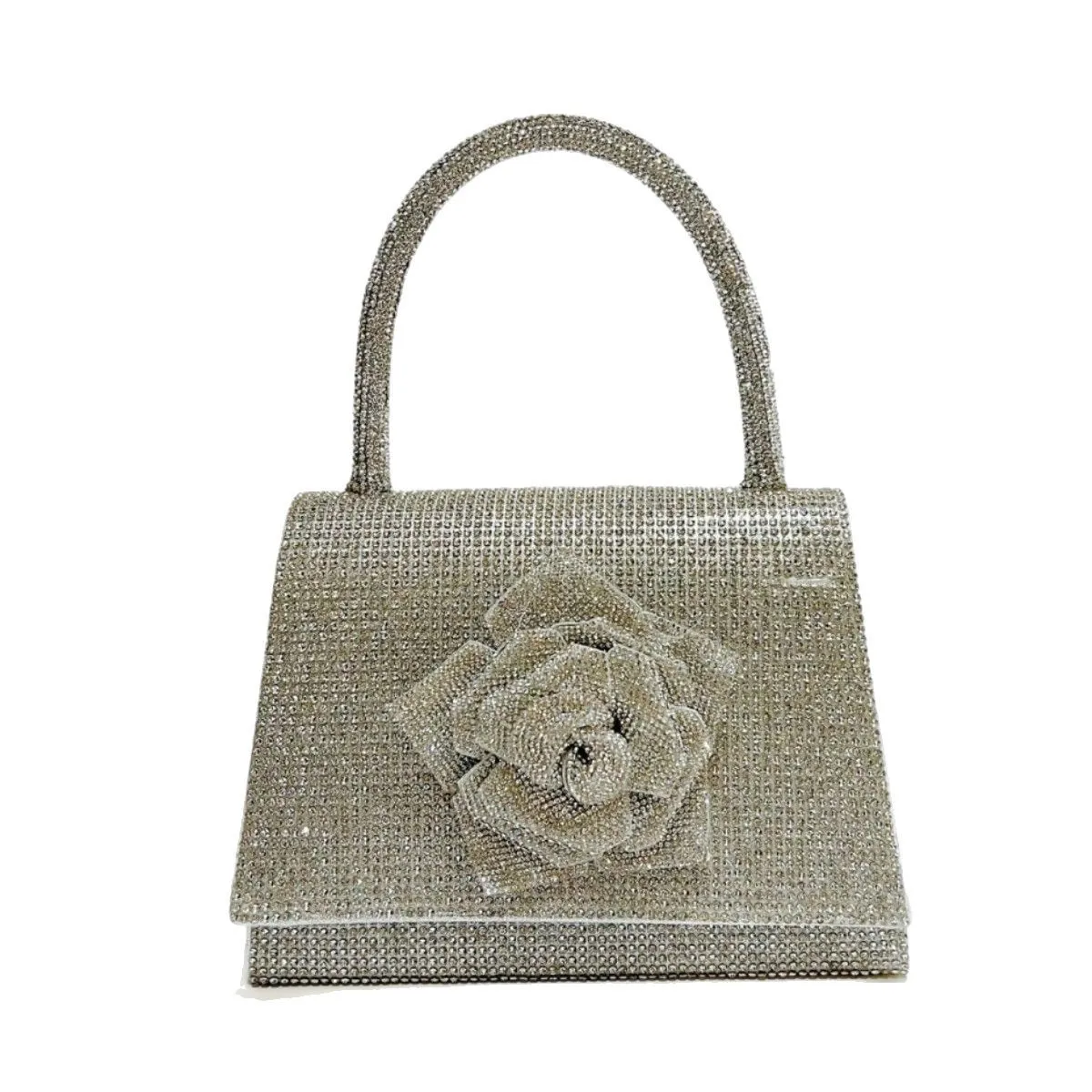 

Glam Rhinestone Pearl Handbag - Sparkling Stage Dinner Bag with Diamond Flower Chain, Elegant Crossbody Purse Rhinestone Purse